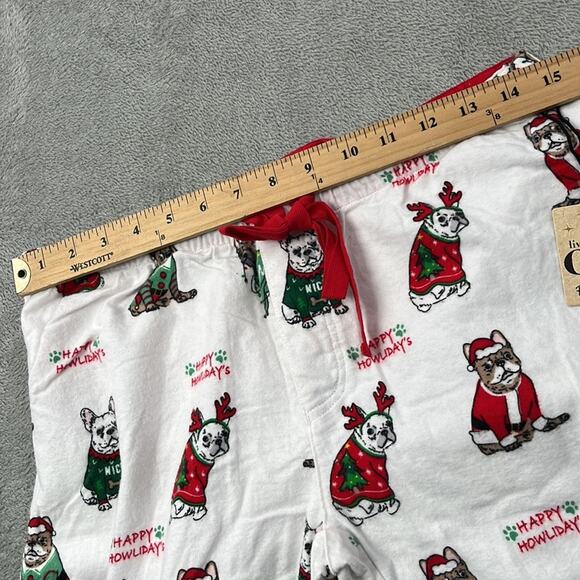 NEW PJ Salvage S 100% Cotton Ivory Happy Howlidays Allover‎ Bulldog Dog Print - Picture 10 of 12
